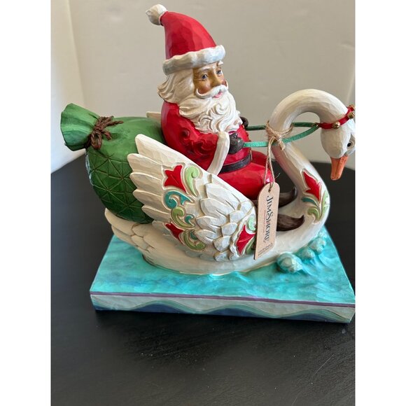 Santa 2022 Christmas 6010824 Figurine On Swan By Jim Shore "Grace & Goodwill" - Picture 4 of 8